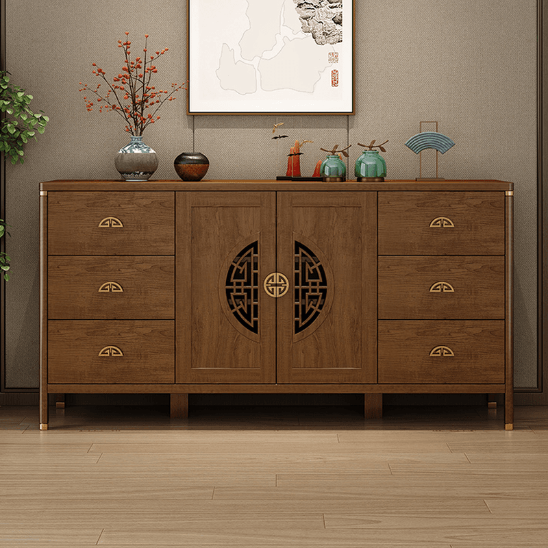 Espresso Standard/Wide/Narrow Timber Sideboard with 4 Doors/3 Doors/2 Doors, Adaptable Shelf and Pantry Hutch, 3 Drawers/6 Drawers/2 Drawers Included/Not Included