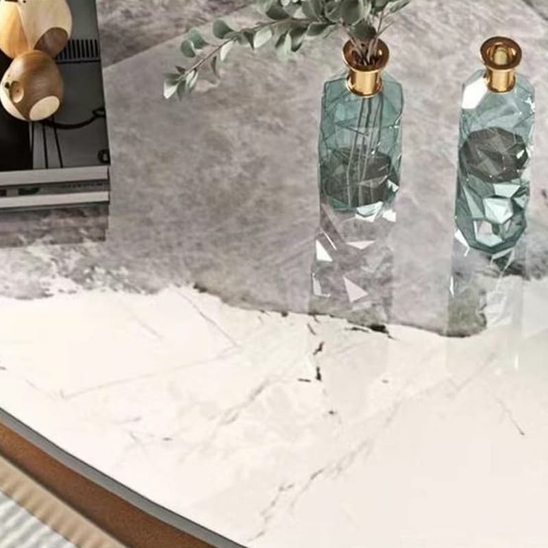 Luxurious Abstract Base Coffee Table with Elliptic Scratch-Resistant Stone Top thumbnail 11