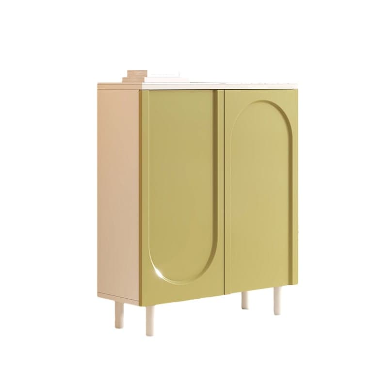 Scandinavian Wood Sideboard Credenza with Cabinet and Adjustable Shelves thumbnail 2