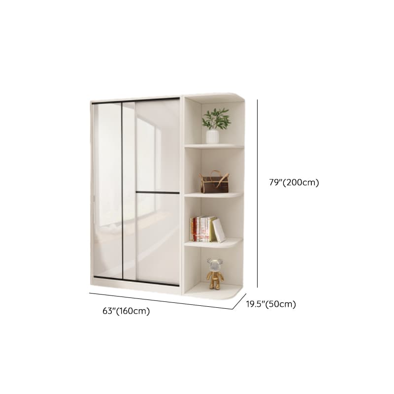 Chalk Modern Timber Self-supporting Wardrobe with Soft Close Door and Clothing Rod, Slipping Mechanism thumbnail 26