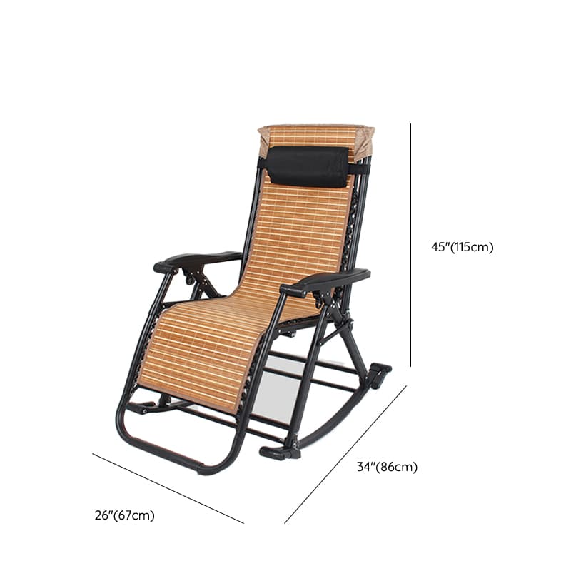 Simplistic Stain Resistant Metal Cushioned Rocking Accent Chair with Round Arm thumbnail 16