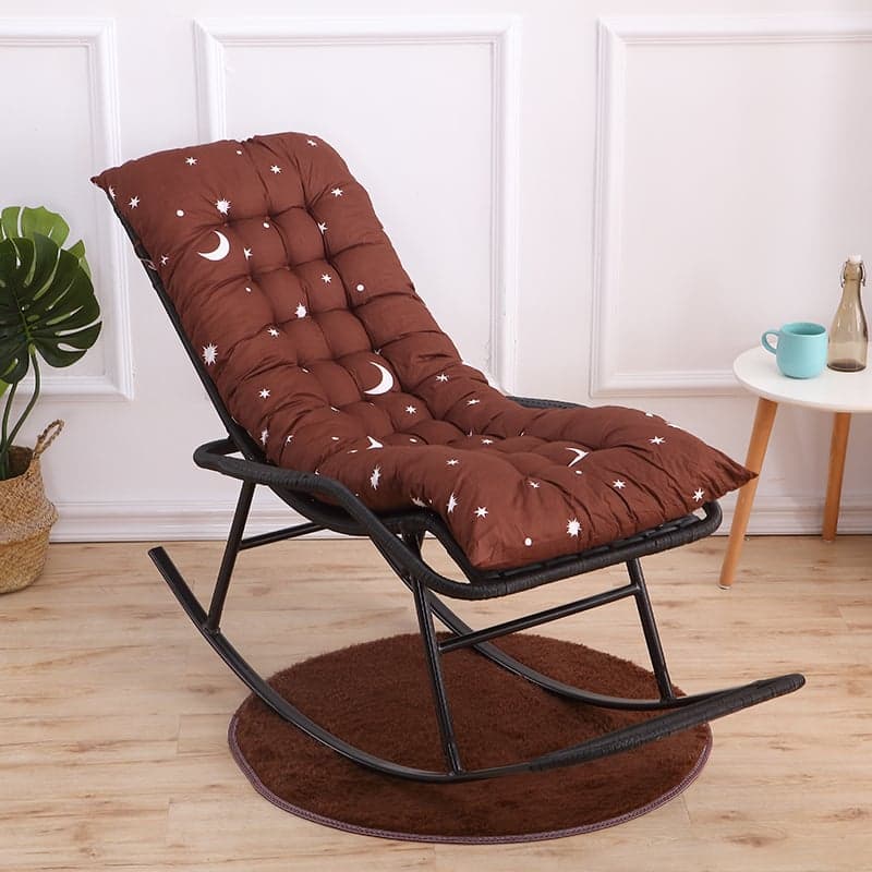 Old School Pecan/Light Green/Sand Cane Rocking Chair with Rear and Wagon Wheel Shaped Arms thumbnail 3