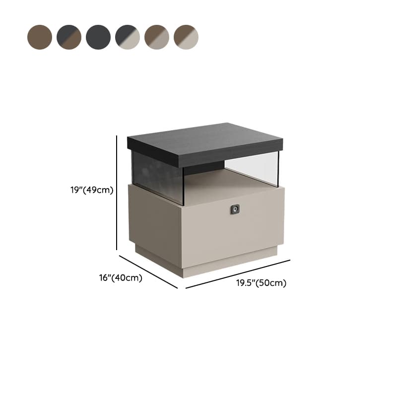 Organic Modern Nightstand With Drawer Organization with 1 Drawer and Real Wood Countertop thumbnail 14