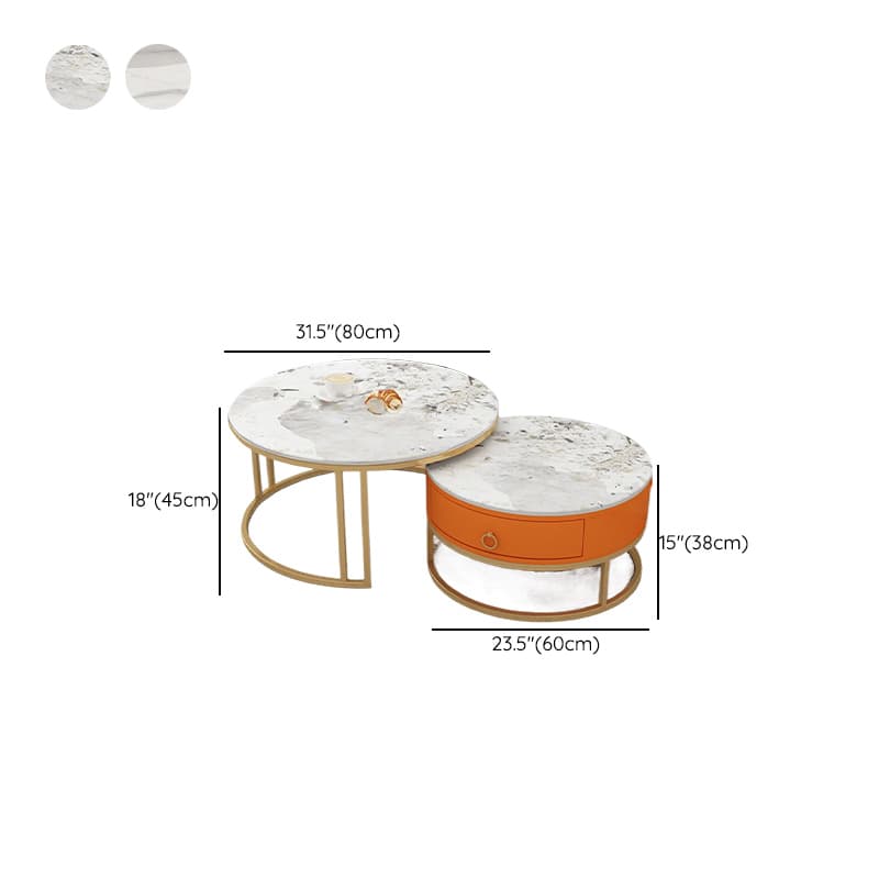 Nested Coffee Table with Rounded Top and Structured Base for Foyer Use thumbnail 13