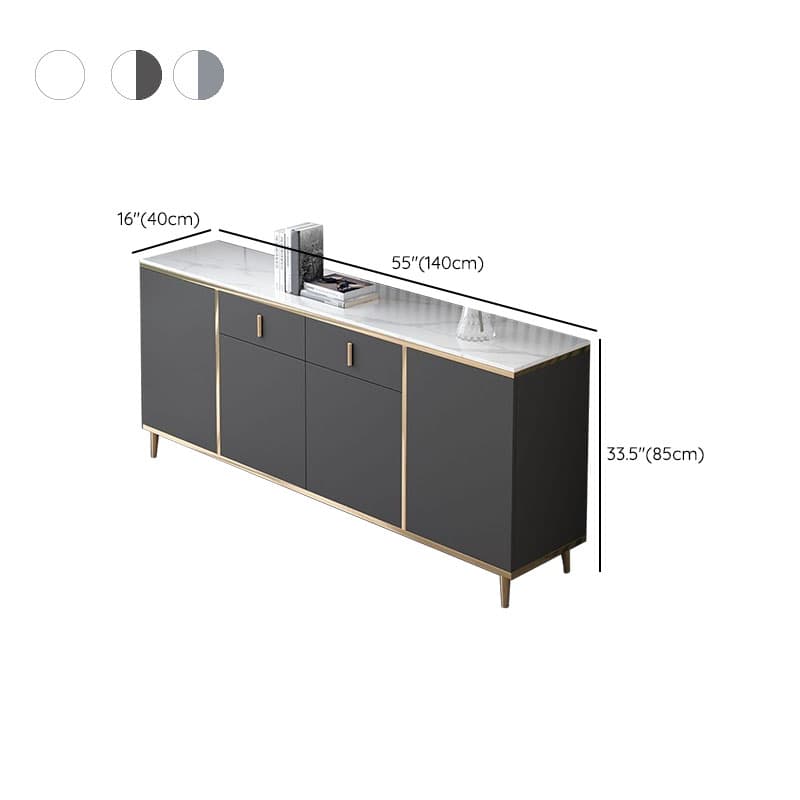 Modern Stone Buffet Sideboard with Doors and Drawers for Living Room - image 11