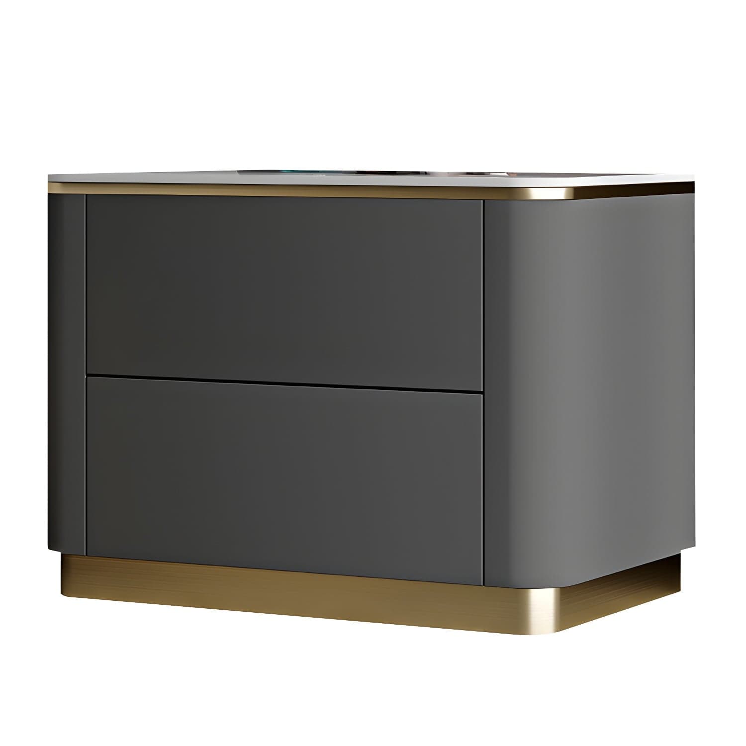 Glam Solid Wood Leather Outer Frame Accent Table Nightstand Drawer Storage Night Table thumbnail 6