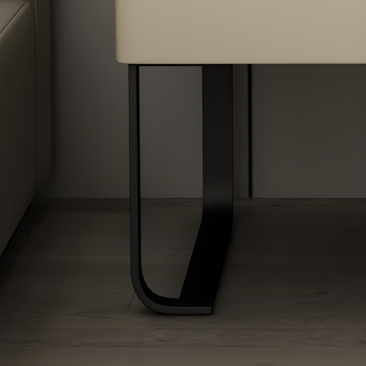 Modern Wooden Nightstand 19" Tall Sled Bedside Cabinet with Drawer thumbnail 13