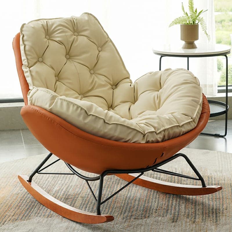 Ergonomic and Stationary Solid Wood Maternity Rocking Chair with Back and Flared Arm thumbnail 7