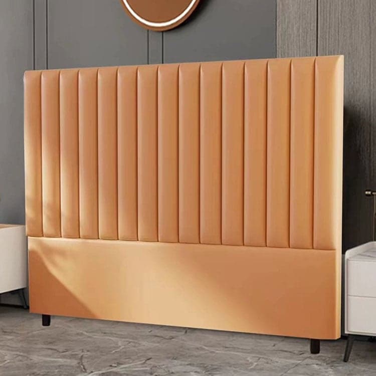 Modern Upholstered Pine Headboard with Leather Upholstery and Wood Legs thumbnail 6