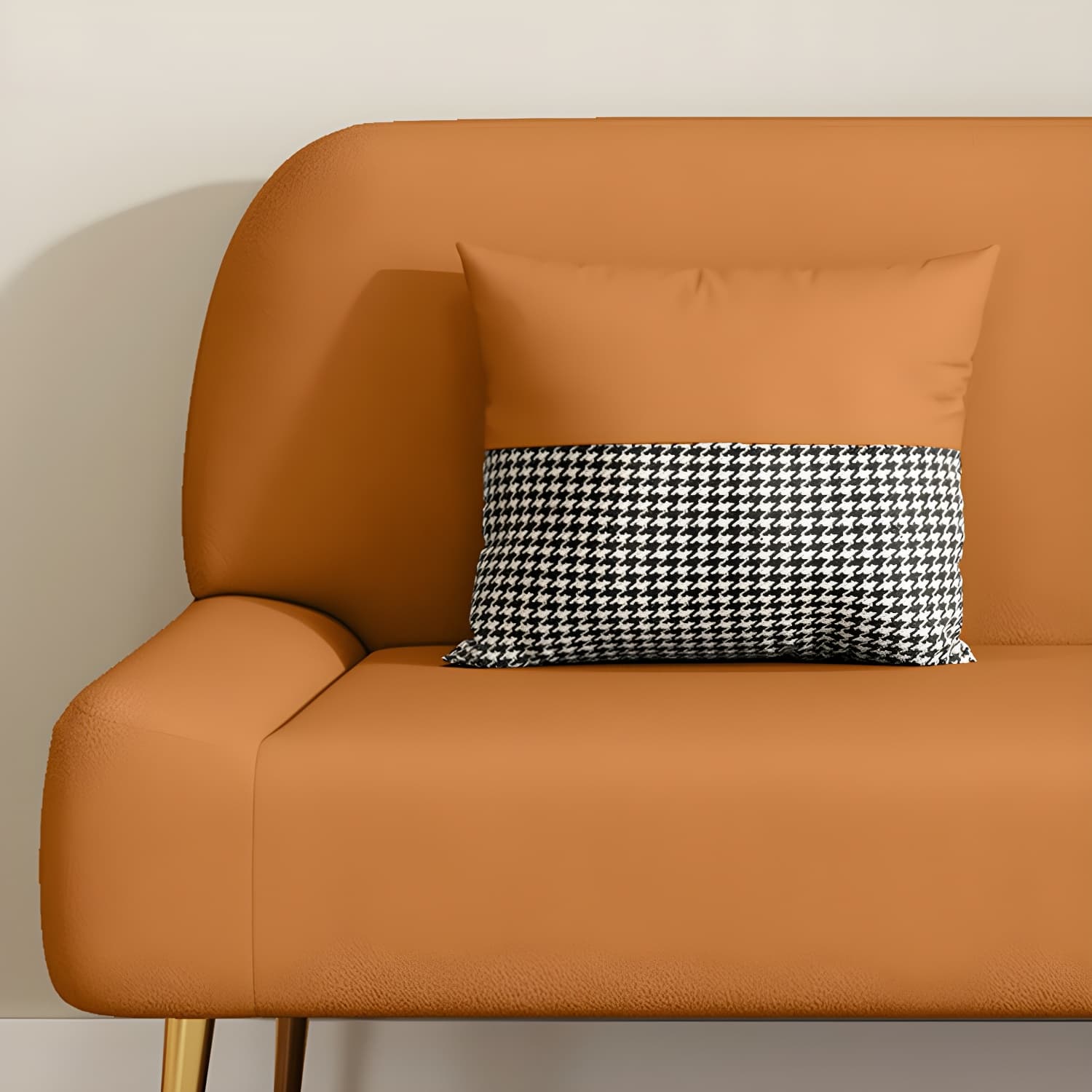 Scandinavian Faux Leather Small Size Sofa with Armless Design in Solid Color thumbnail 14