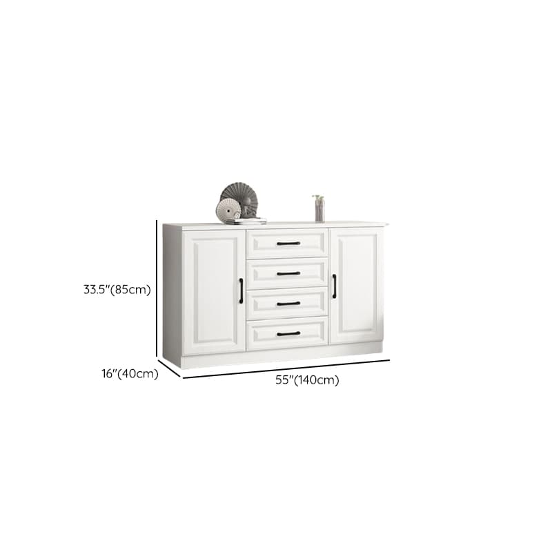 Modern Standalone Timber Utility Cabinet with Storage Drawer and Pull Bars in White thumbnail 9