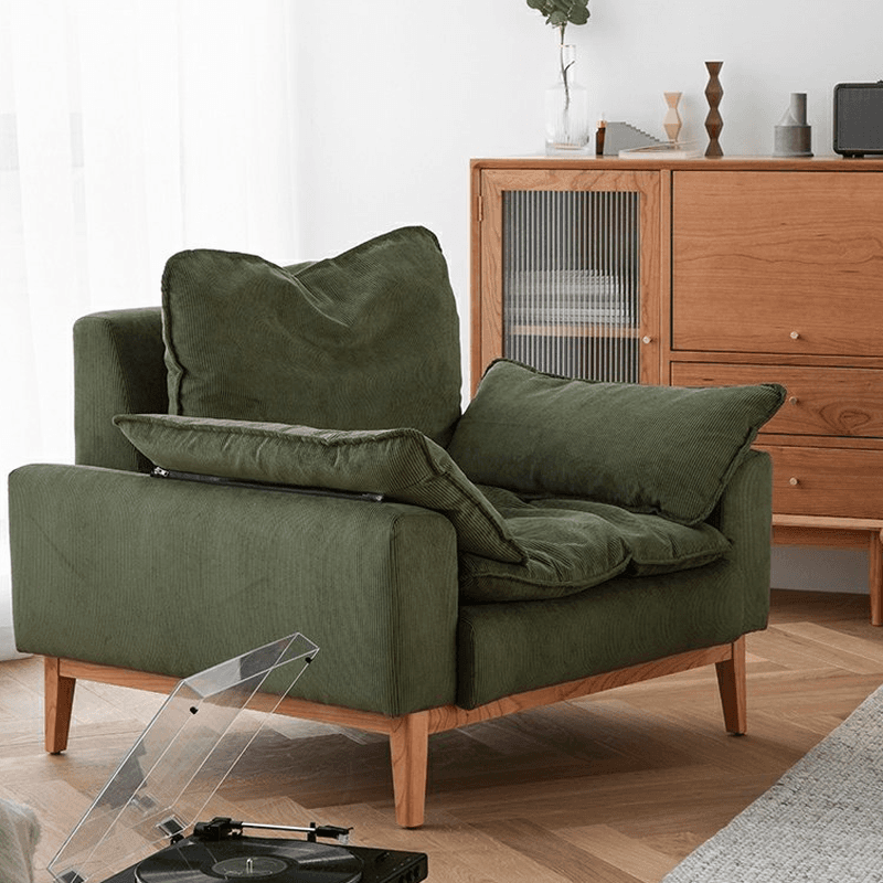 Contemporary Seats 2/1 Person Straight/L-Shaped Horizontal Left Sofa Couch /Chaise with Natural Wood Frame thumbnail 6