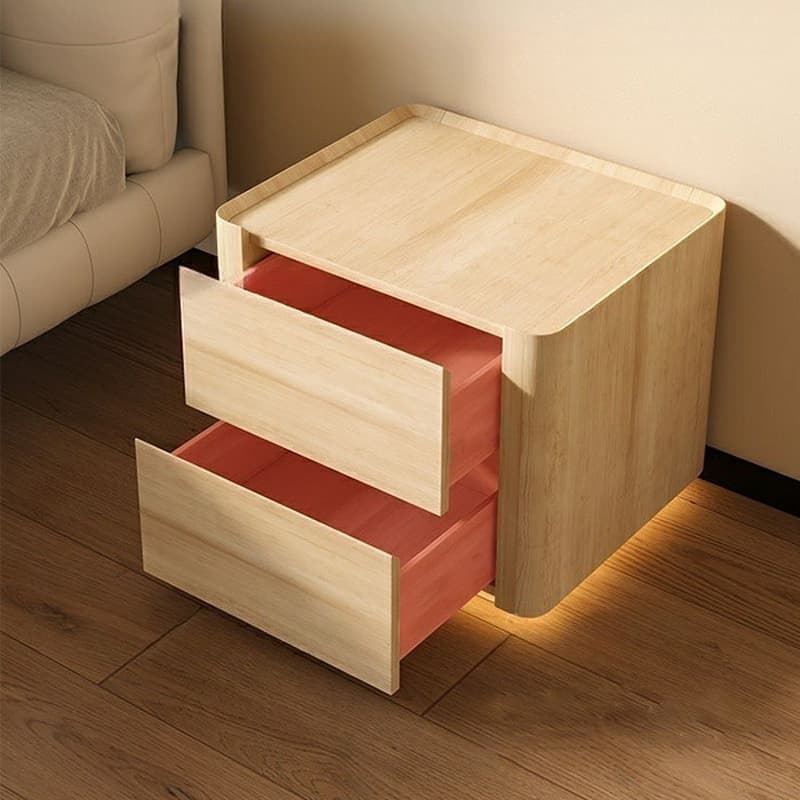 Modern Stylish Wood Nightstand Drawer Storage Petite Under 23 Inches Tall for Elegant Bedroom Decor thumbnail 7