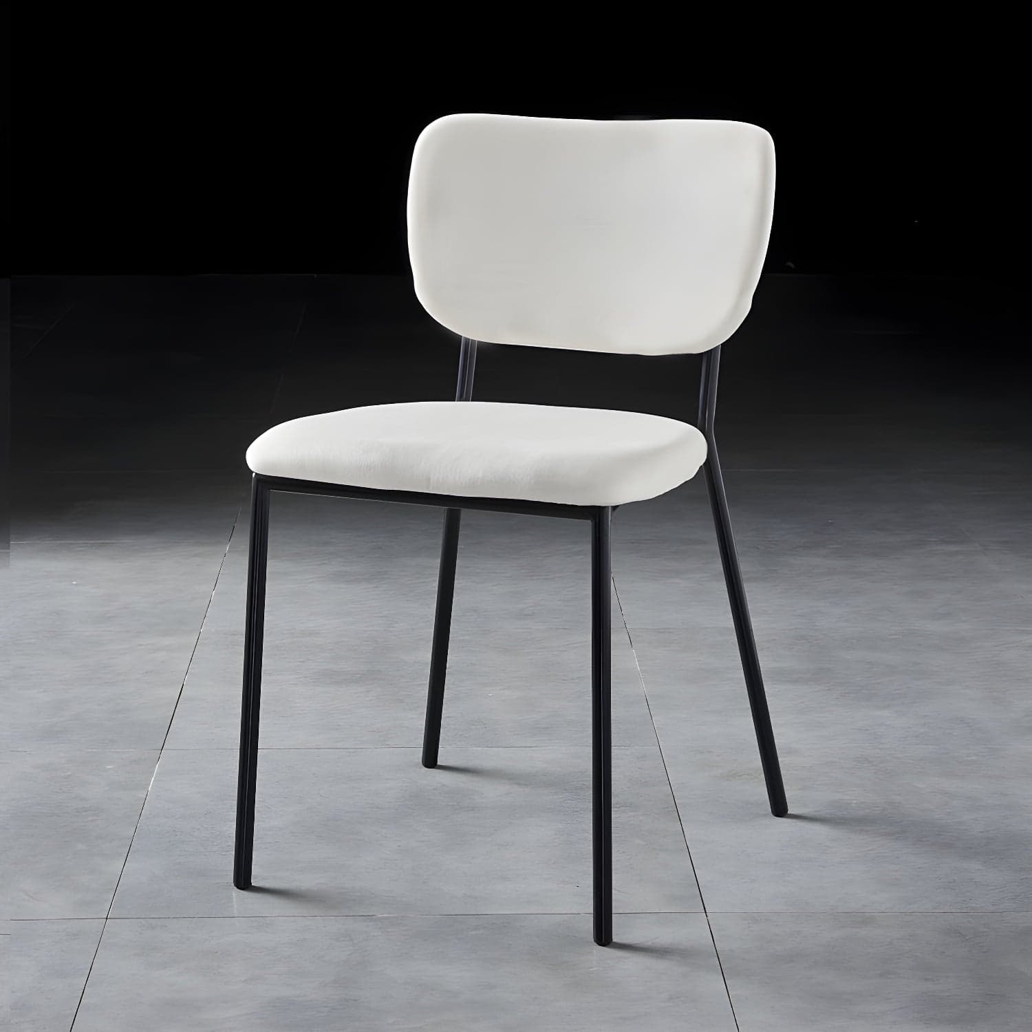 Nordic Style Dining Chairs Armless Open Back Stackable Chairs with Metal Legs thumbnail 10