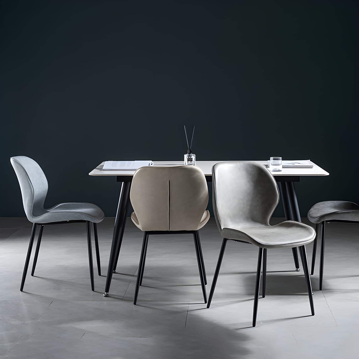 Scandinavian Leather Home Side Chair Matte Finish Wingback Dining Chair (Set of 2) thumbnail 23