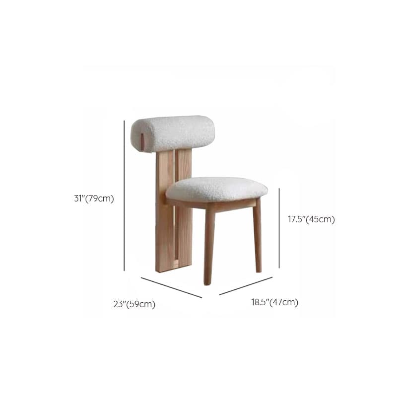 Modern Upholstered Armless Kitchen & Dining Chair, Open Back, Wood Ash, 1 Piece thumbnail 23