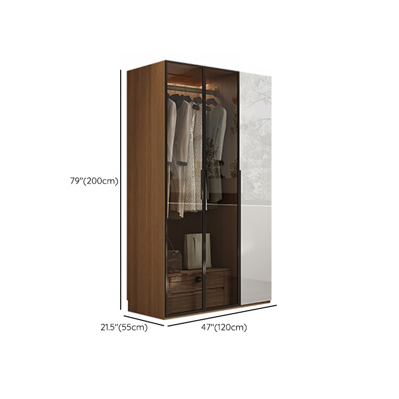 Casual White Lumber Wardrobe Closet with Soft Close Drawer, Door, Interior Shelves, and Clothing Rod thumbnail 10