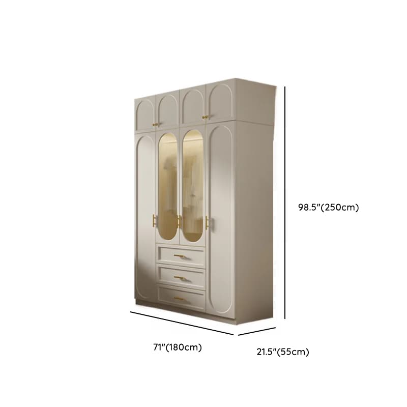 Chalk Simple Lumber Independent Wardrobe Closet with Soft Close Drawer, Interior Shelves, and Clothing Rod thumbnail 10