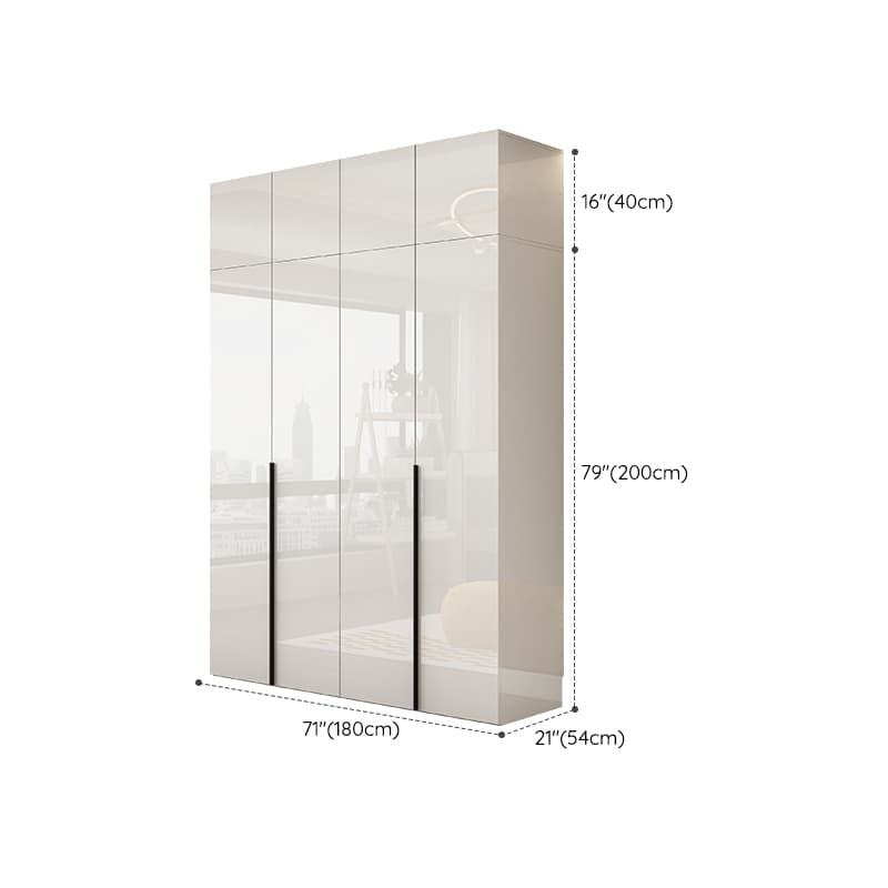 Solid Wood White Wardrobe Armoire with Drawers, Clothing Rod, and Shelves thumbnail 24