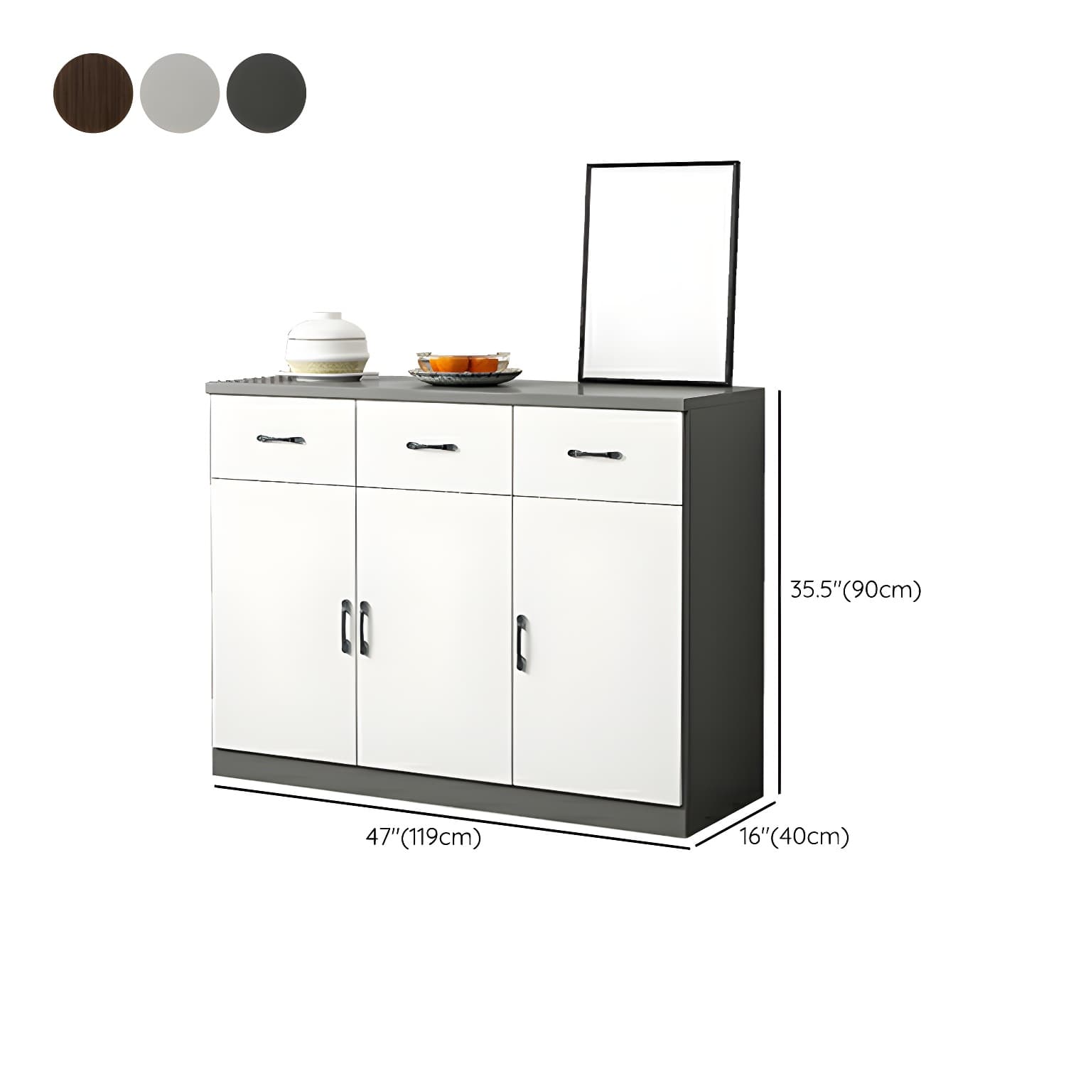 Modern Wood Sideboard Credenza with Drawers and Cabinets - Functional Storage Solution thumbnail 20