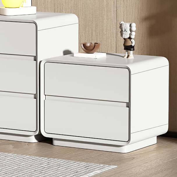 Modern Solid Wood Frame Nightstand with Silent Slide Drawers for Bedroom thumbnail 6