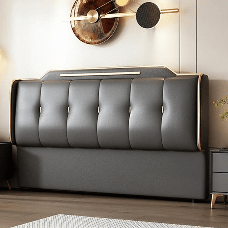 Art Deco Style Panel Headboard in Pine Wood with No Distressing, Rectangle Shape for Queen/Full/Twin XL Bed, Featuring Sponge Upholstery and Standard Height thumbnail 1