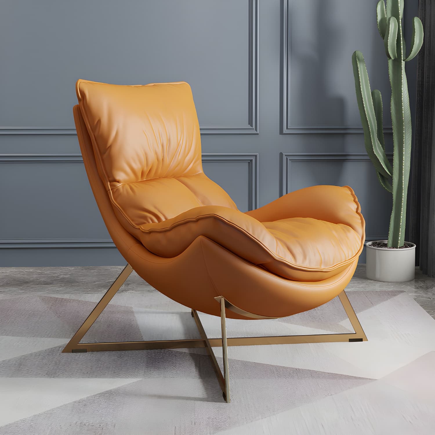 Ergonomic with Ottoman Rocker Chair with Padded Seat Rocking Chair Spindle thumbnail 15