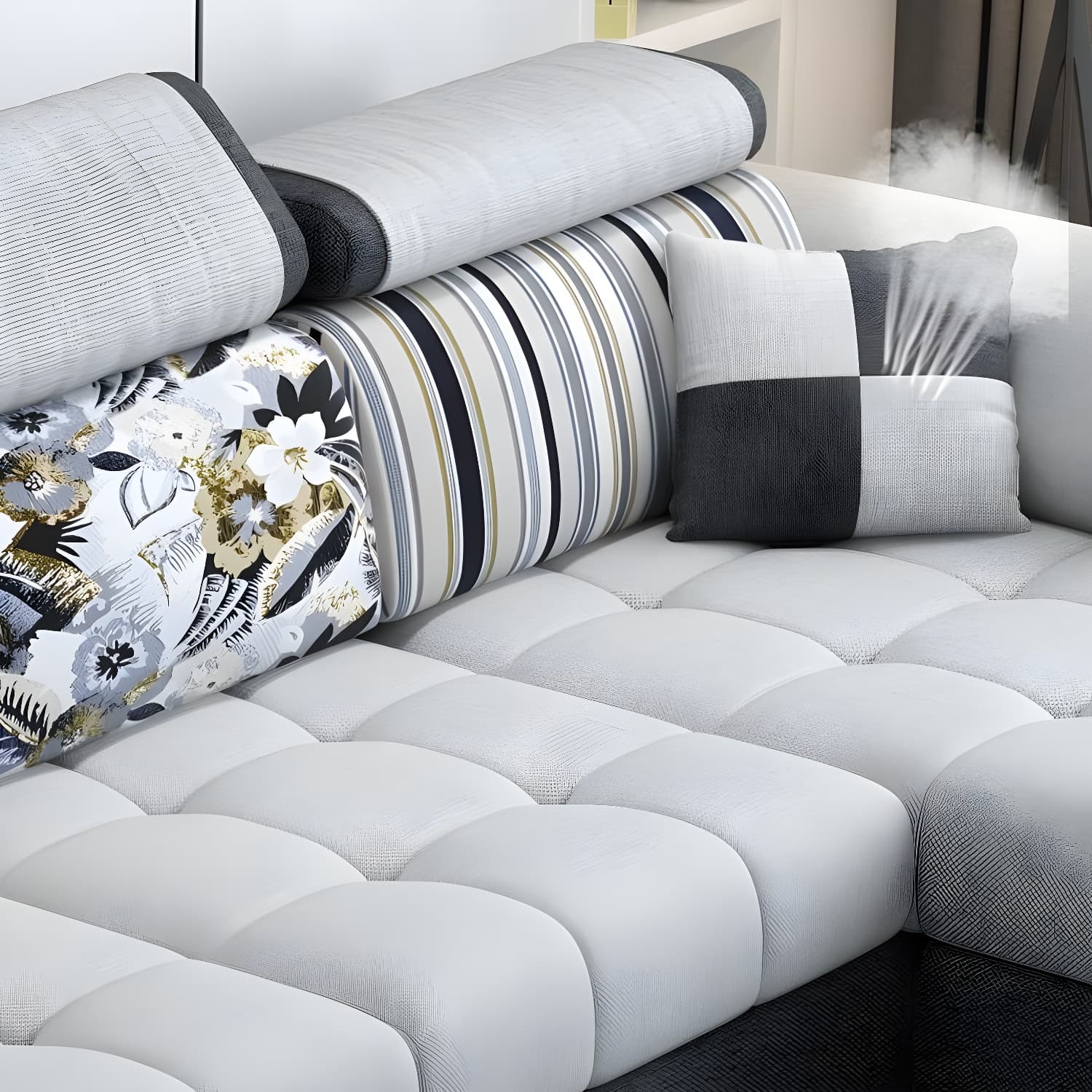 Contemporary L-Shaped Sectional Sofa with Adjustable Pillows and Storage thumbnail 12
