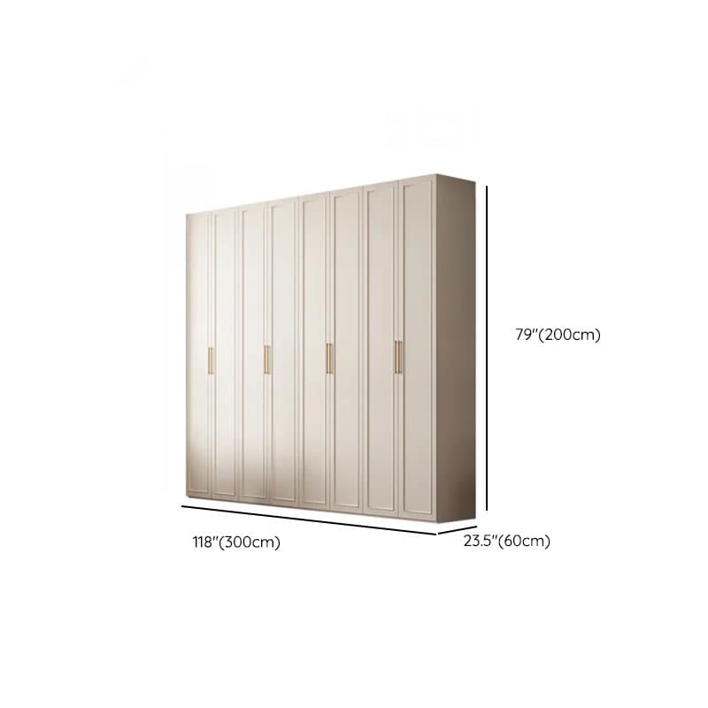 White Casual Wood Independent Armoire Cabinet with Compartments, Soft Close Door, and Interior Shelves thumbnail 29