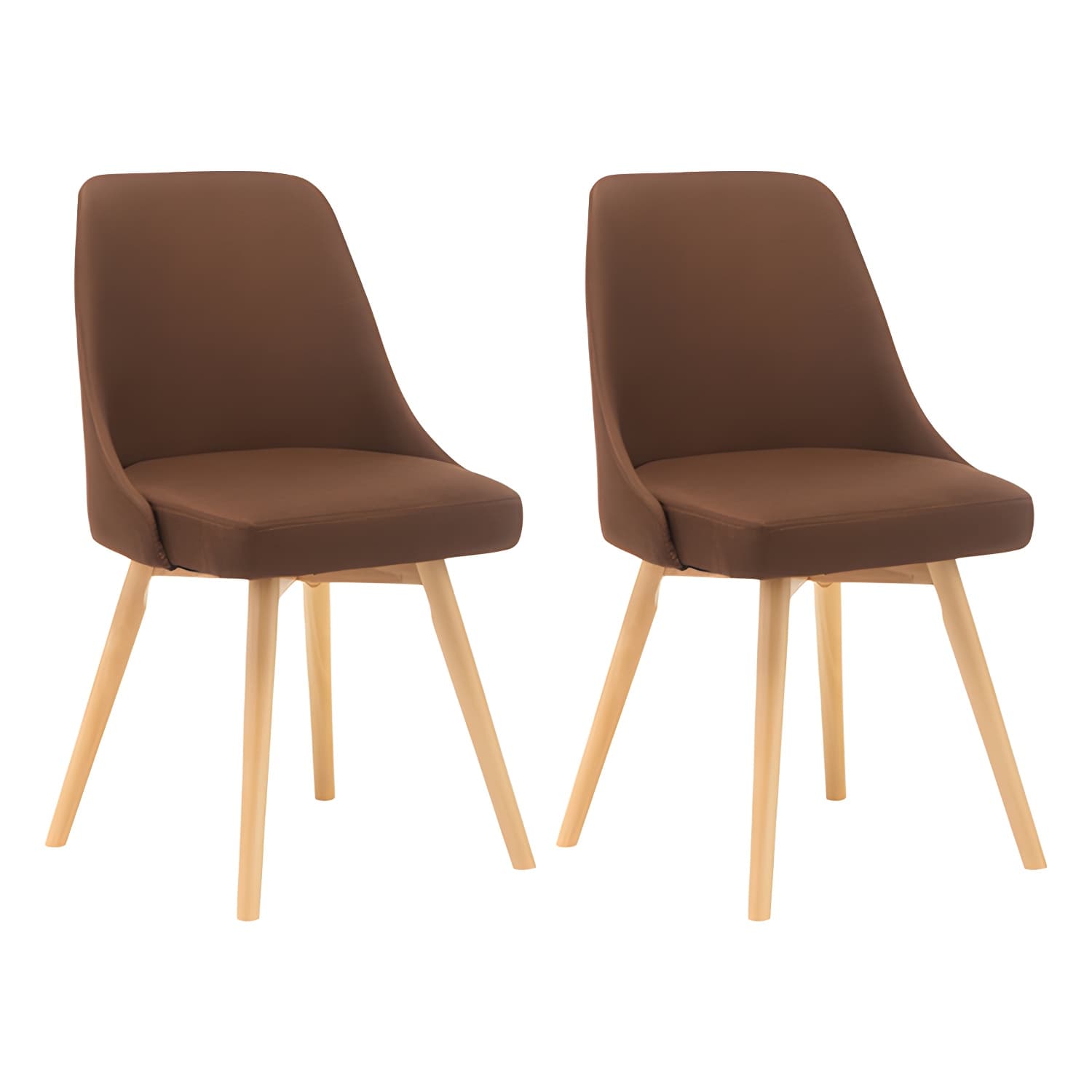 Upholstered Armless Dining Chairs Scandinavian Side Dining Chairs with Wood Legs thumbnail 2