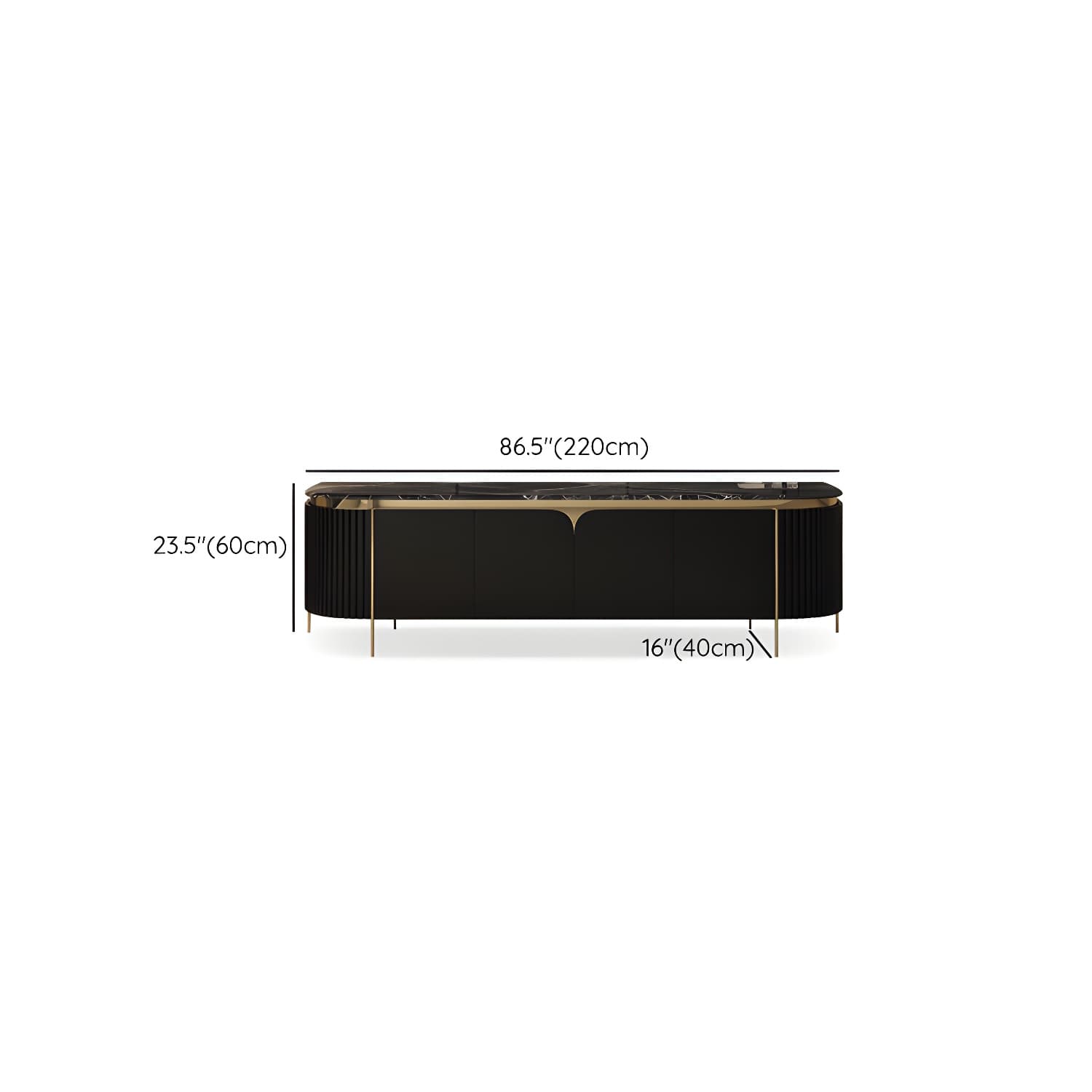 Marble TV Media Console Contemporary TV Console for Living Room thumbnail 17