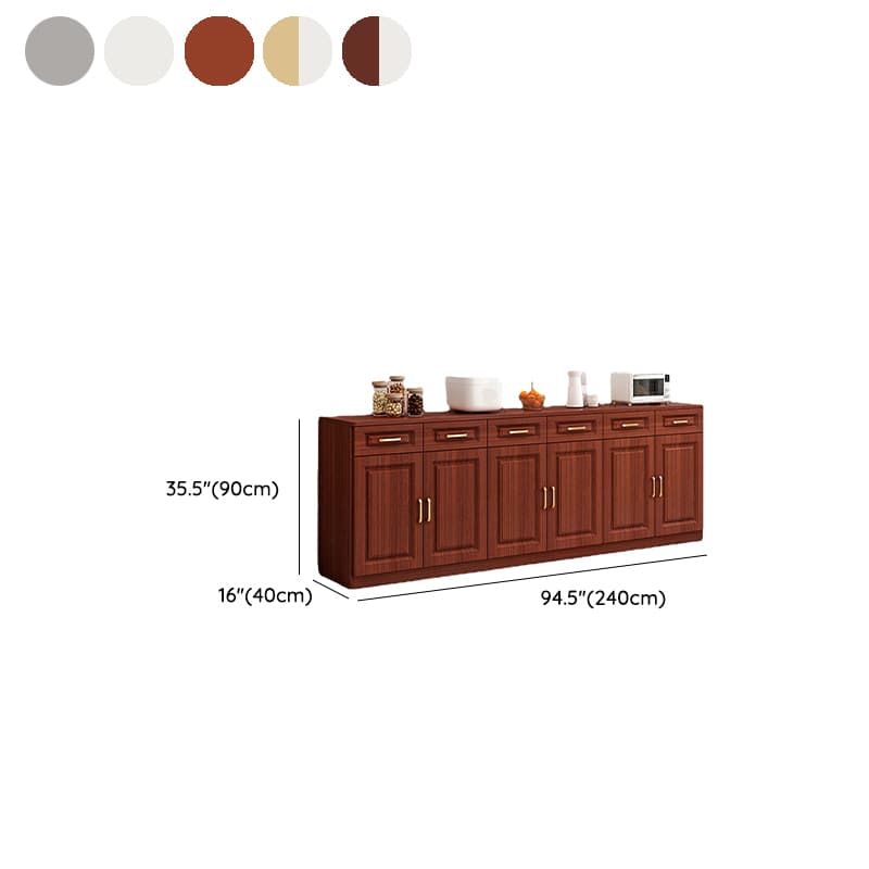 Modern Wood Sideboard Credenza with Drawers and Interior Shelves thumbnail 24