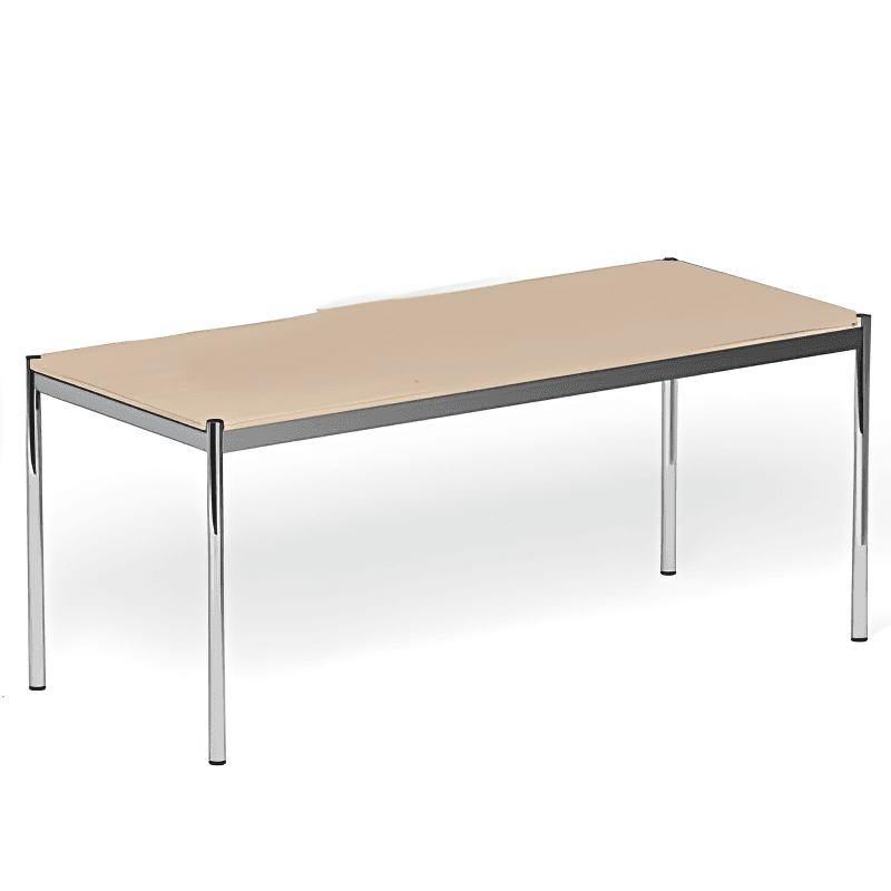 Fixed Table Standard Height Rectangular Dining Table for 8/4 People/6 People with Stainless Steel Legs and a Top in Engineered Wood in a Modern Simple Style thumbnail 2