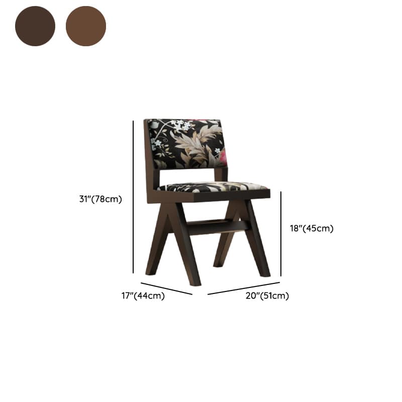 Modish Arm Chair with Ventilated Back, Padded Upholstery, Arms, and Natural Wood Legs thumbnail 13