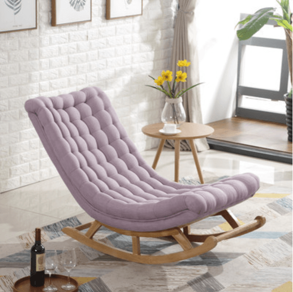 Cocoa/Azure/Olive Green Casual Rocking Chair Couch with Ottoman thumbnail 13