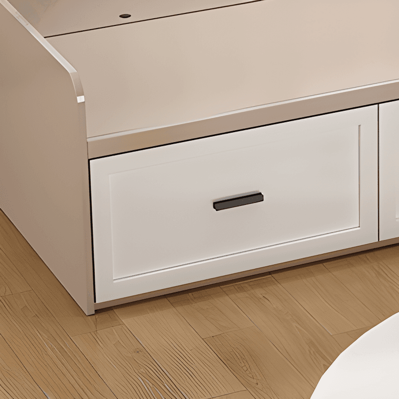 Cream Solid Color Storage Included with 3 Storage Boxes for Bedroom thumbnail 4