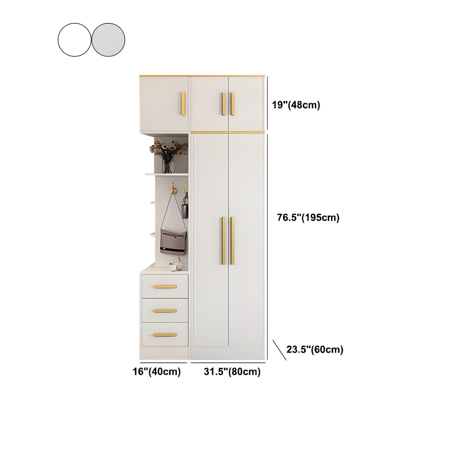Contemporary Style Wardrobe Wooden Wardrobe Closet with Drawer thumbnail 29