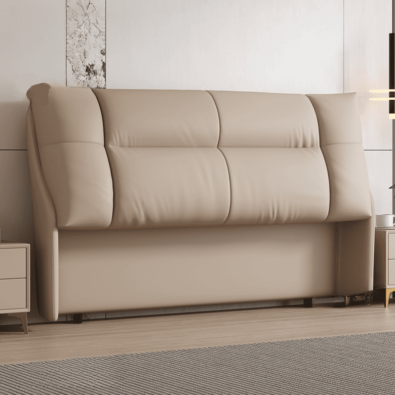 Trendy Panel Headboard in Natural Wood with No Distressing, Rectangle Shape for King/Queen/Full Bed, Cotton Upholstery Fill, Standard Height thumbnail 8