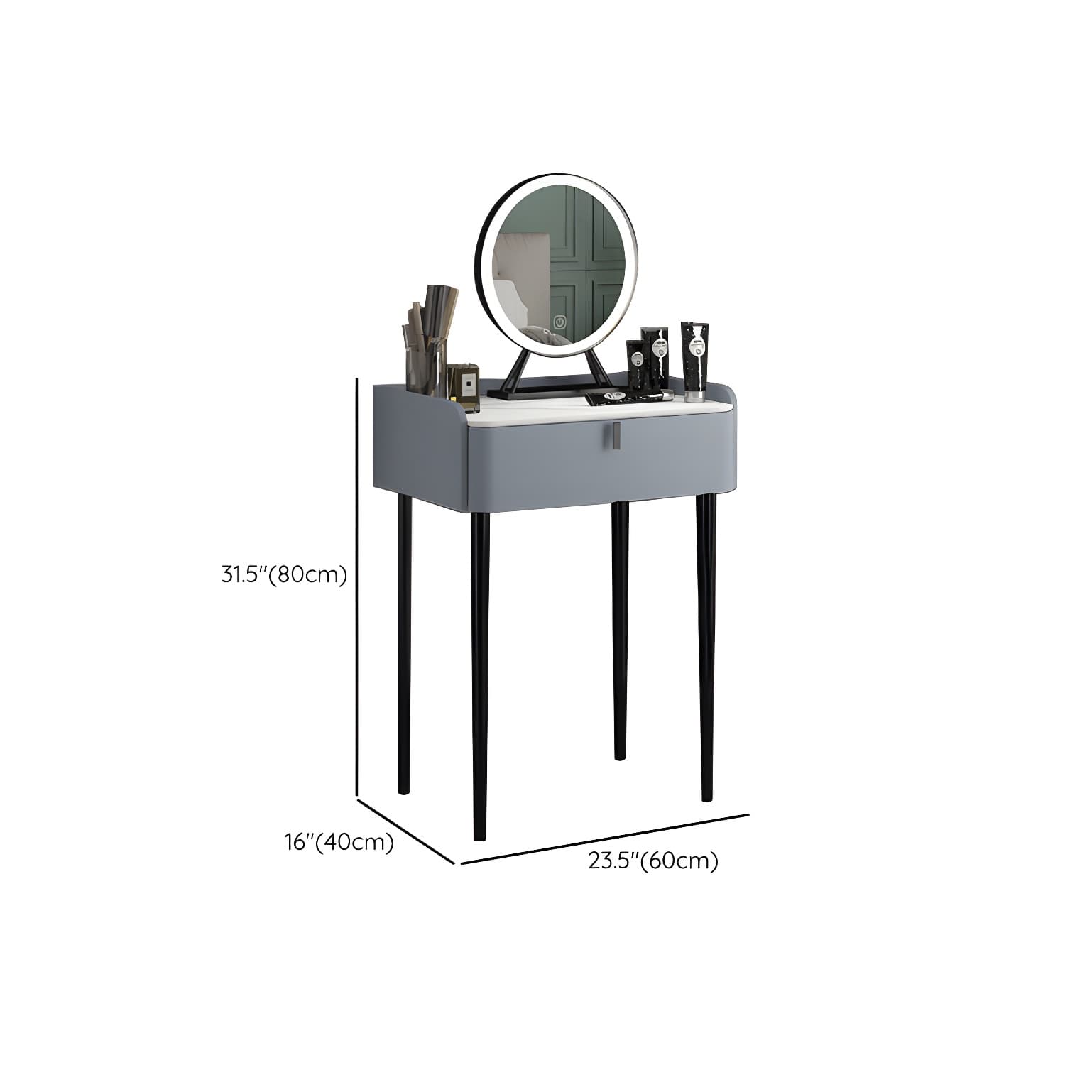 15" Wide Contemporary Make-up Vanity Mirror Dressing Table with Drawer thumbnail 22