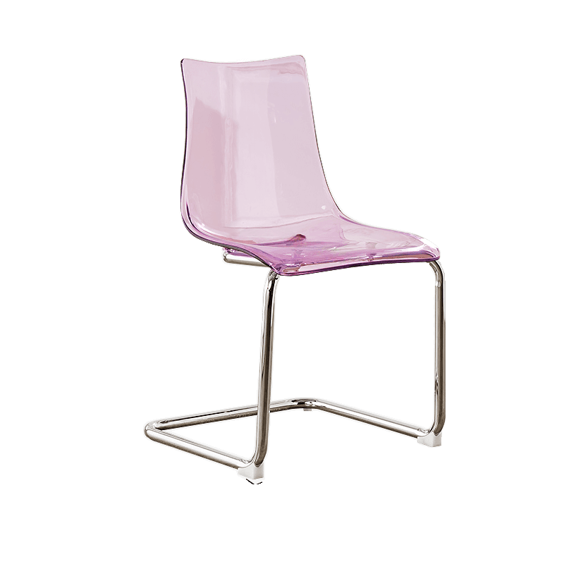 Art Deco Home Side Chair with Solid Back Panel, Metallic Metal Legs thumbnail 5