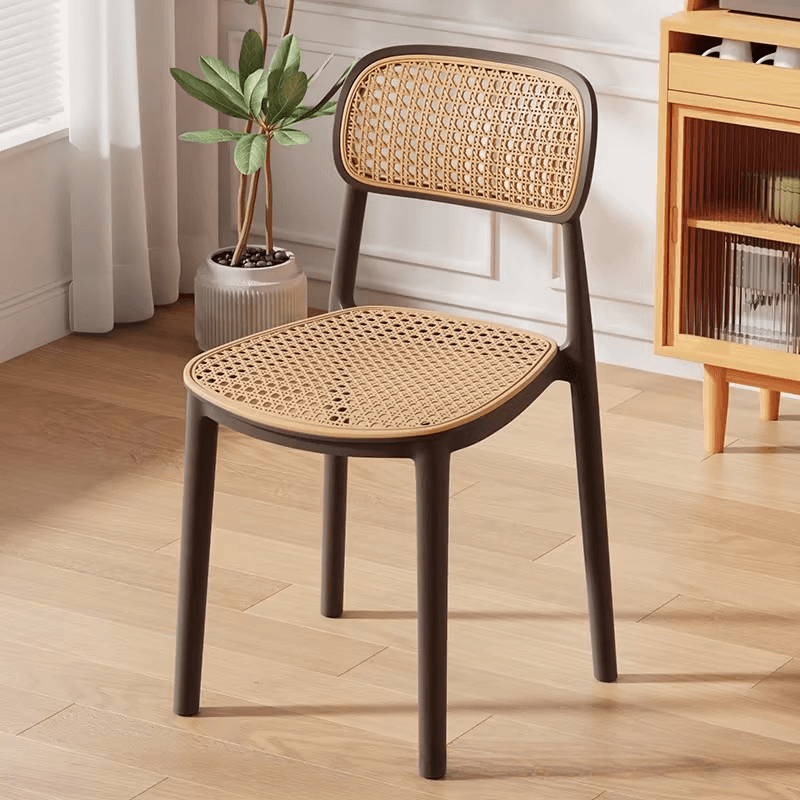Contemporary Side Chair with Uncovered Back, Cocoa/Sage/Wood Grain Synthetic Legs thumbnail 2