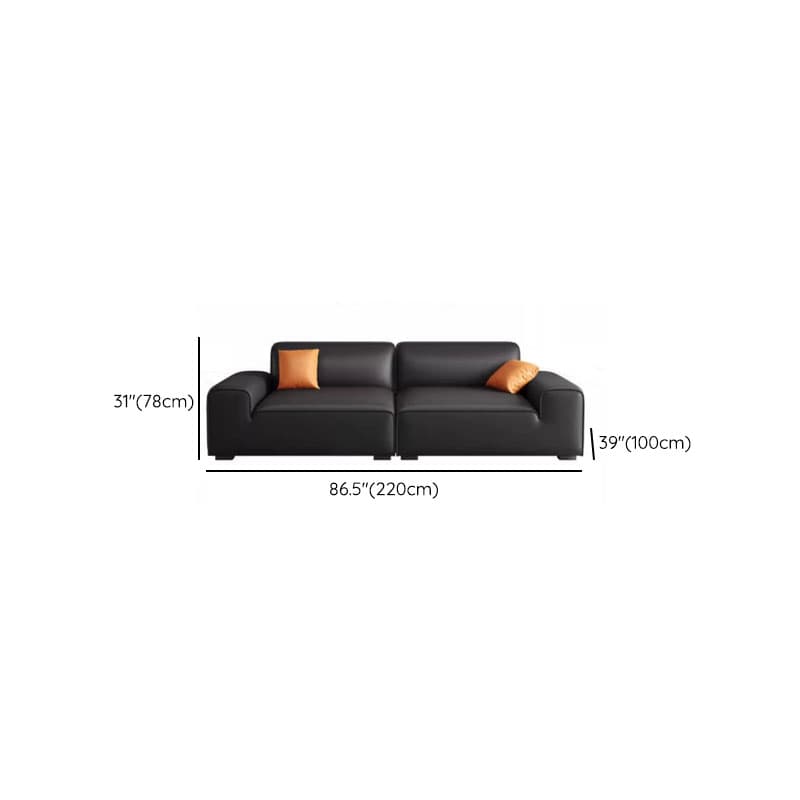 Midnight Black/White Standard Sofa/Loveseat with Armrest for Drawing Room thumbnail 11