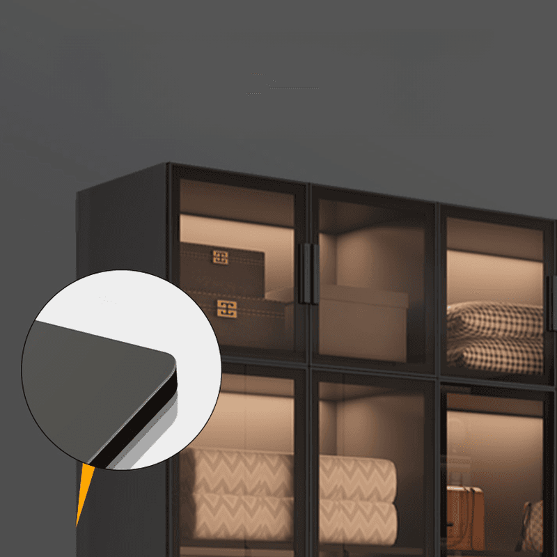 Ink-Colored Manufactured Wood Detached Wardrobe Closet with Soft Close Drawer, Door, Interior Shelves, and Clothing Rod thumbnail 5