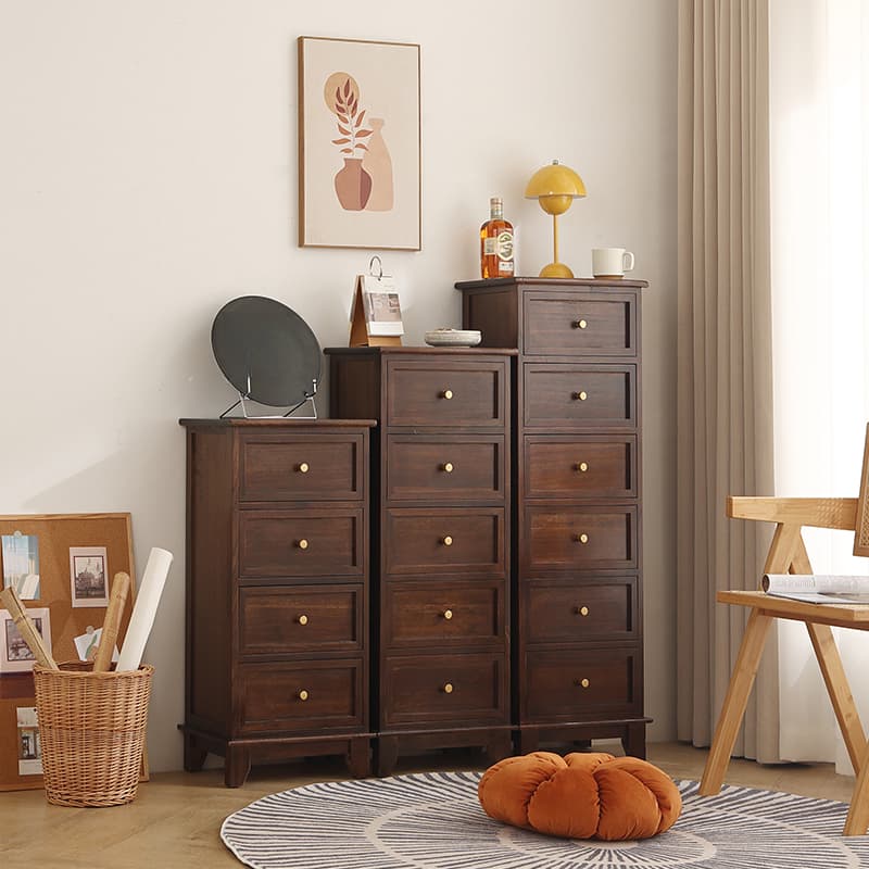 Trendy Cocoa/White/Lemon Color Lumber Rectangle Decorative Cabinet with 6 Drawers/5 Drawers/4 Drawers thumbnail 8