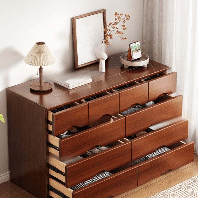 Simple Raw Wood Double Dresser with Multiple Drawer Configurations - Horizontal/Vertical thumbnail 5