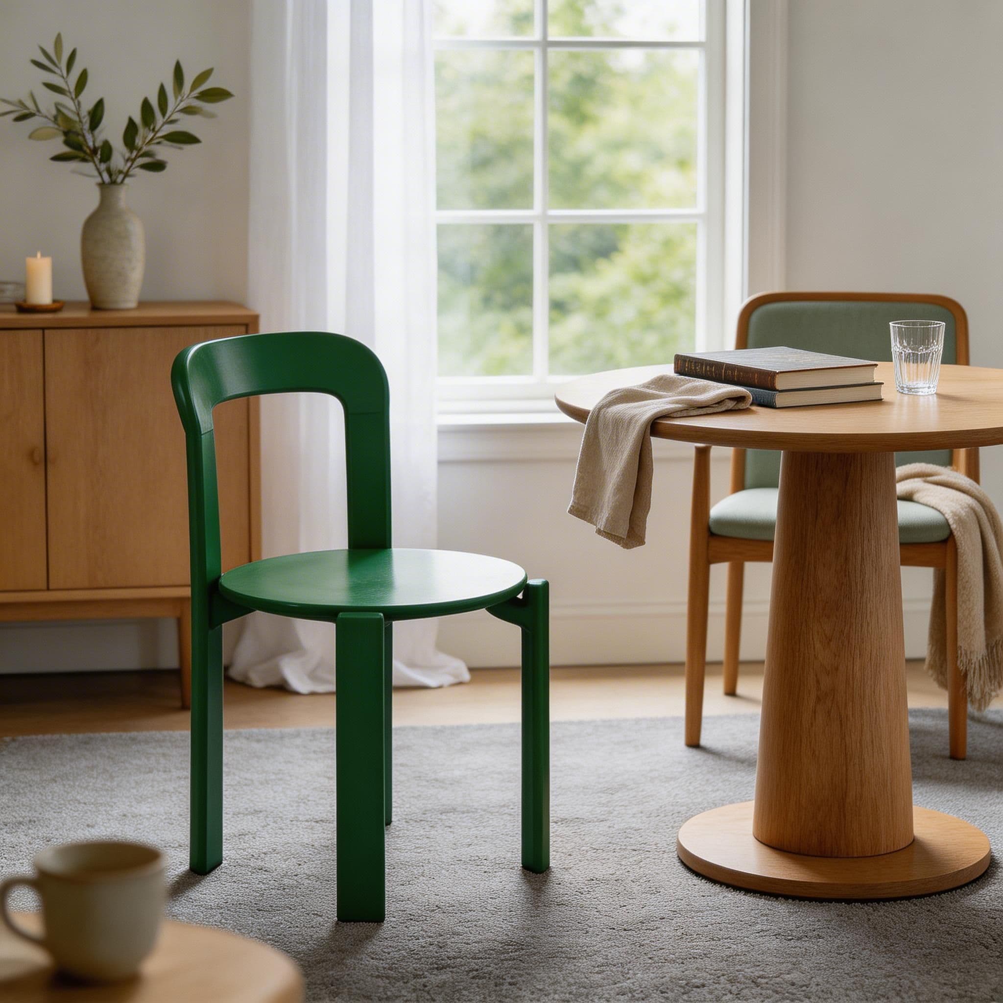 Scandinavian Natural Wood Armless Kitchen Chair 15.3inch Wide Non-Swivel 1 Piece thumbnail 39