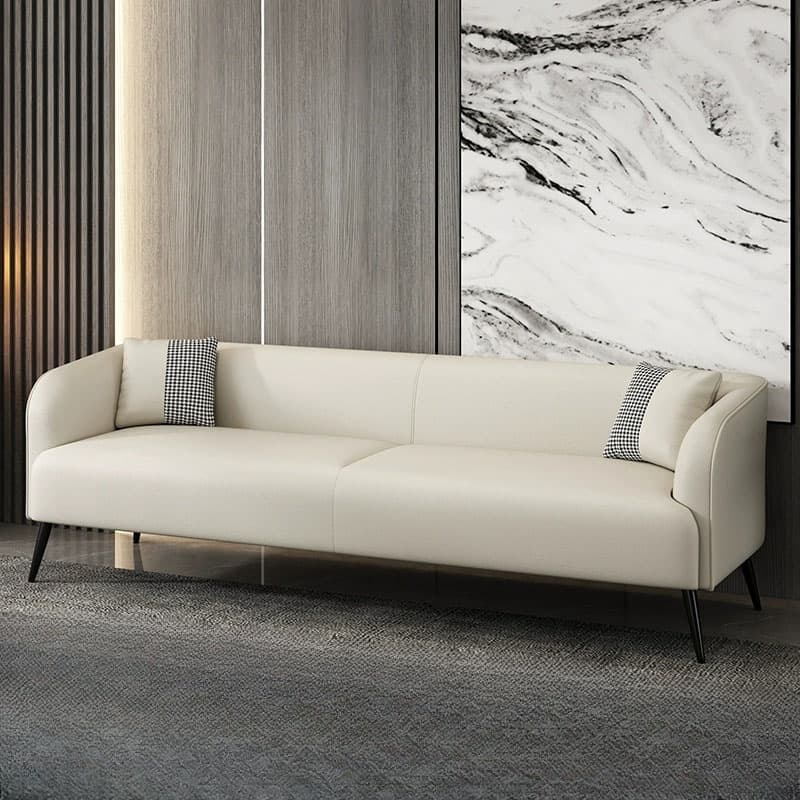 Modern Pine Wood Upholstered Three-Seater Sofa with Foam Seat in Solid Color thumbnail 3
