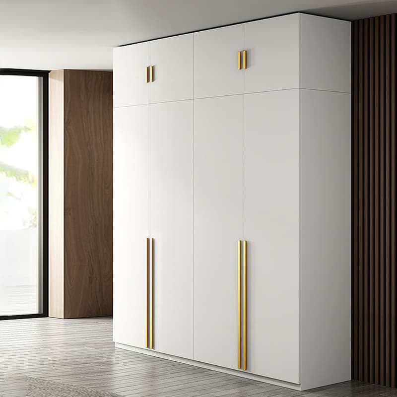 Simple Lumber White Wardrobe Armoire with Interior Shelves & Clothing Rack & Soft Close Drawer & Soft Close Door thumbnail 4