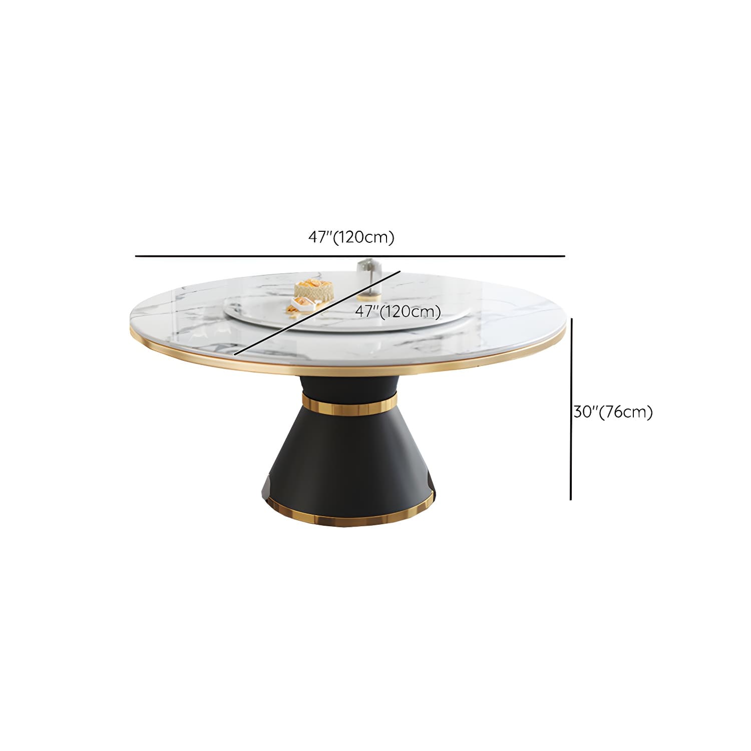 Modern Dining Set 1/5/7 Pcs Round Marble Dining Table and Upholstered Chairs thumbnail 11