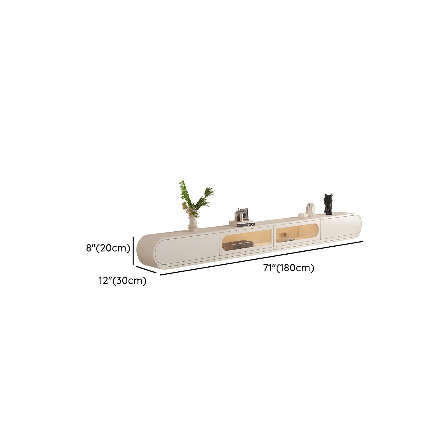 Beige Wood TV Stand with Drawers and Cabinet for Modern Style thumbnail 8